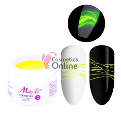 Gel UV Mollylac Spider Fluorescent Galben Limette, gel panza de paianjen 3 ml nr. 2